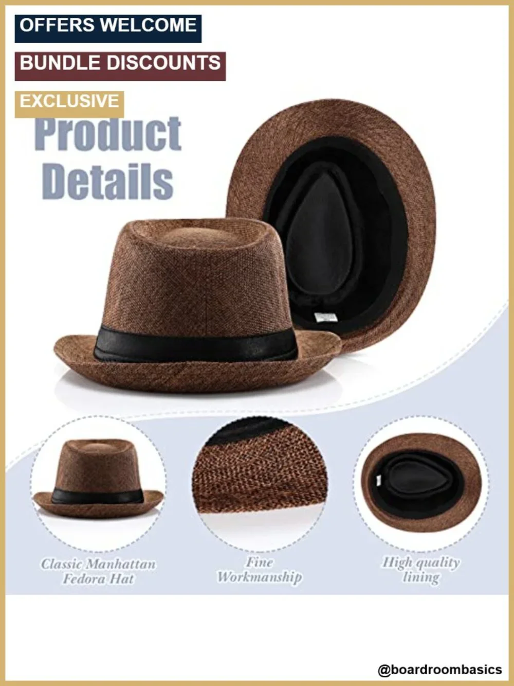 Straw Trilby Sun Hat for Men Women Summer Beach Party 1920s Short Brim